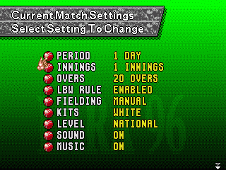 Brian Lara Cricket 96 screenshot 4 for Sega Mega Drive